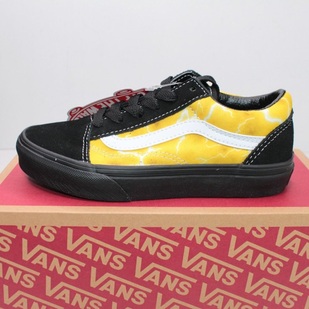 Vans Kids' Preschool Old Skool Shoes Black Yellow Glow in the Dark Select Size - Picture 4 of 11